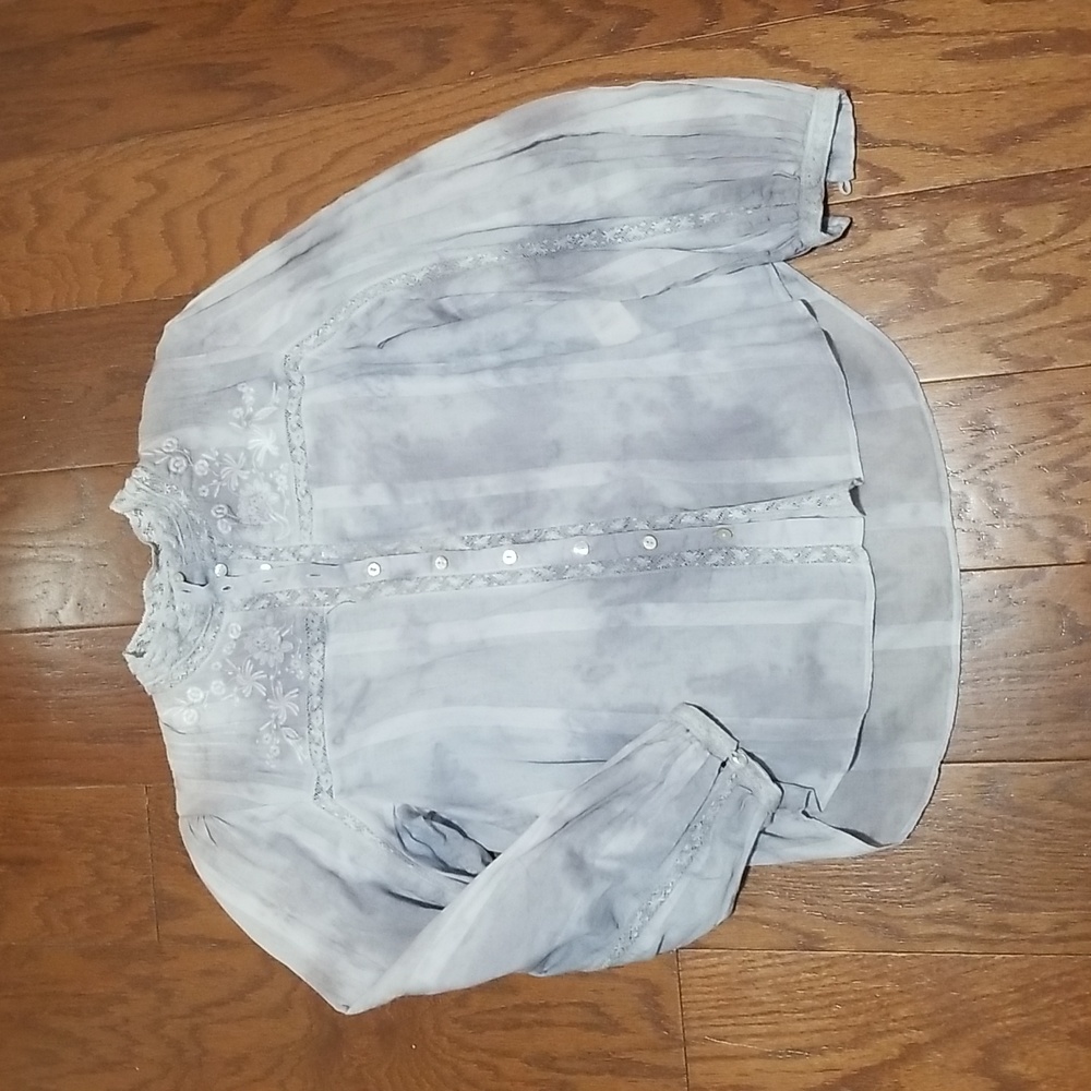 LoveShackFancy Ronda Top in Washed Denim sz xs NWT - Picture 4 of 12